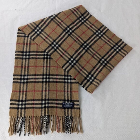 Burberry Lambswool Scarf Beige – Unisex Classic Check – Authentic – Fast Ship - Picture 1 of 7